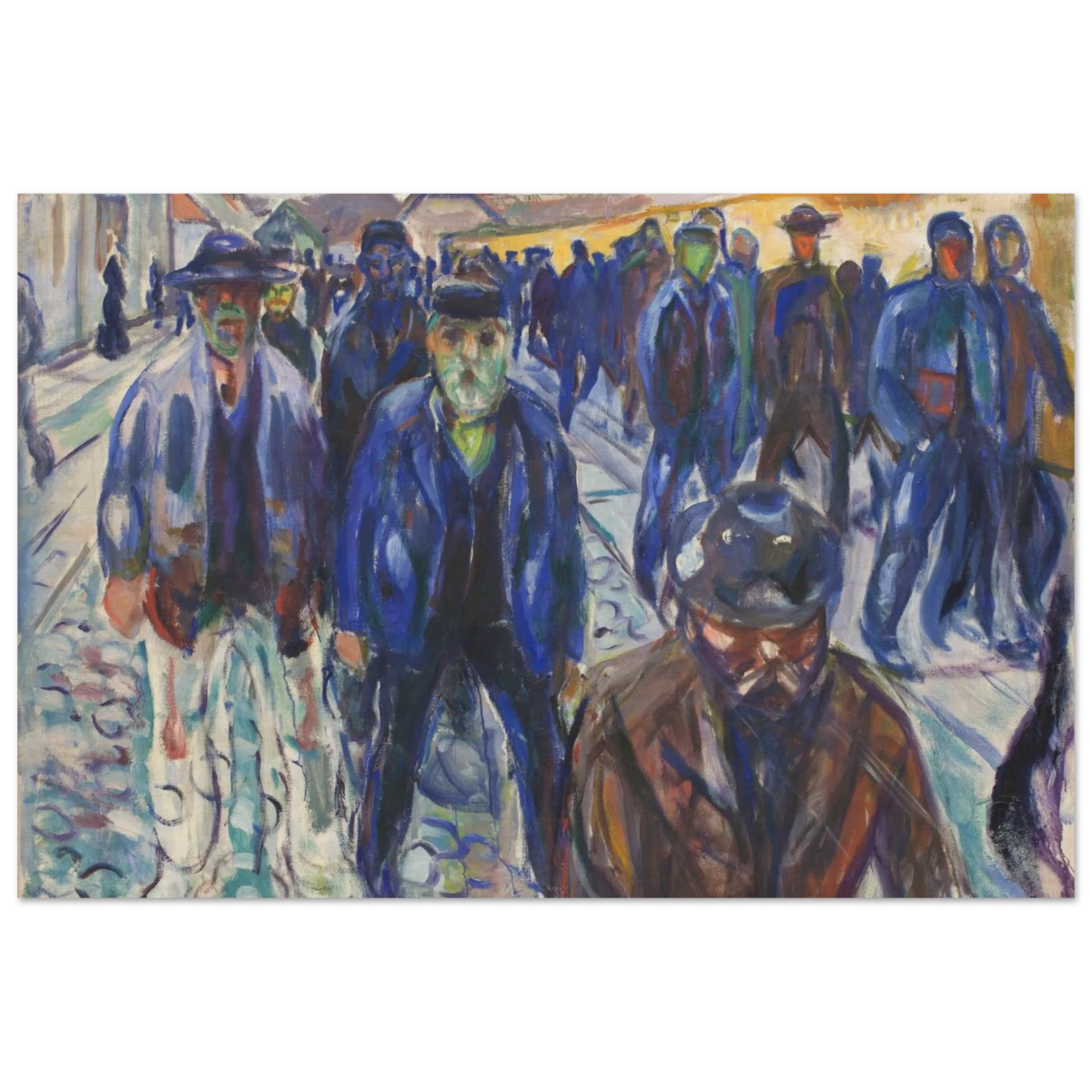 Workers on Their Way Home – Artwork by Edvard Munch| Wall art Print - Wood Prints - 20x30 cm / 8x12″ -