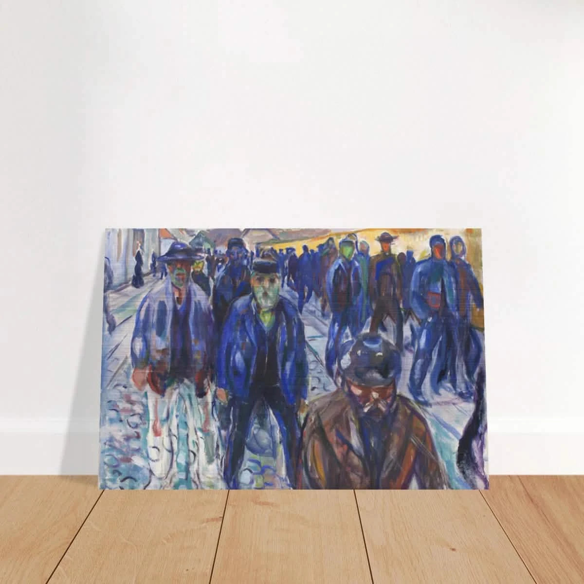 Workers on Their Way Home – Artwork by Edvard Munch| Wall art Print - Brushed Aluminum Print - 20x30 cm / 8x12″ -