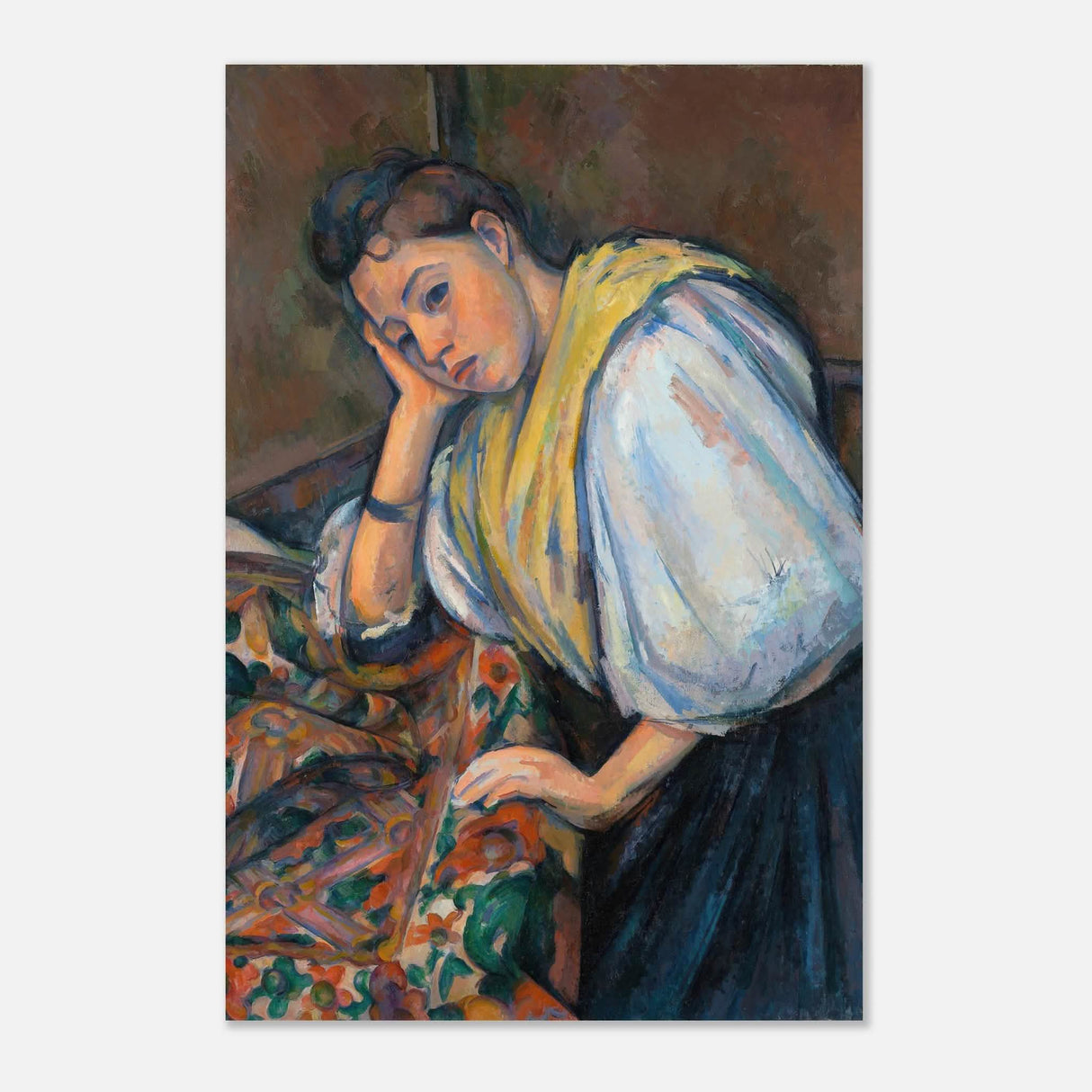 Young Italian Woman at a Table by Paul Cézanne 1895 - Aluminum Print - 50x75 cm / 20x30″ -