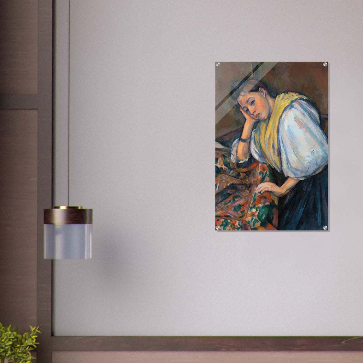 Young Italian Woman at a Table by Paul Cézanne 1895 - Acrylic Print - 60x90 cm / 24x36″ -