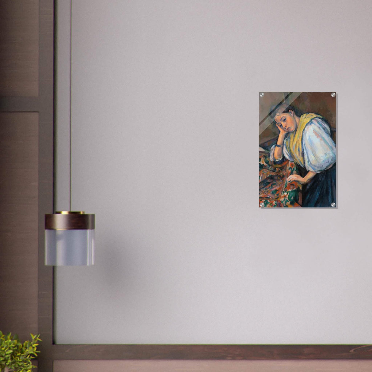 Young Italian Woman at a Table by Paul Cézanne 1895 - Acrylic Print - 40x60 cm / 16x24″ -