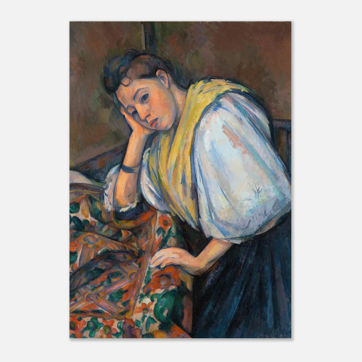 Young Italian Woman at a Table by Paul Cézanne 1895 - Aluminum Print - 70x100 cm / 28x40″ -