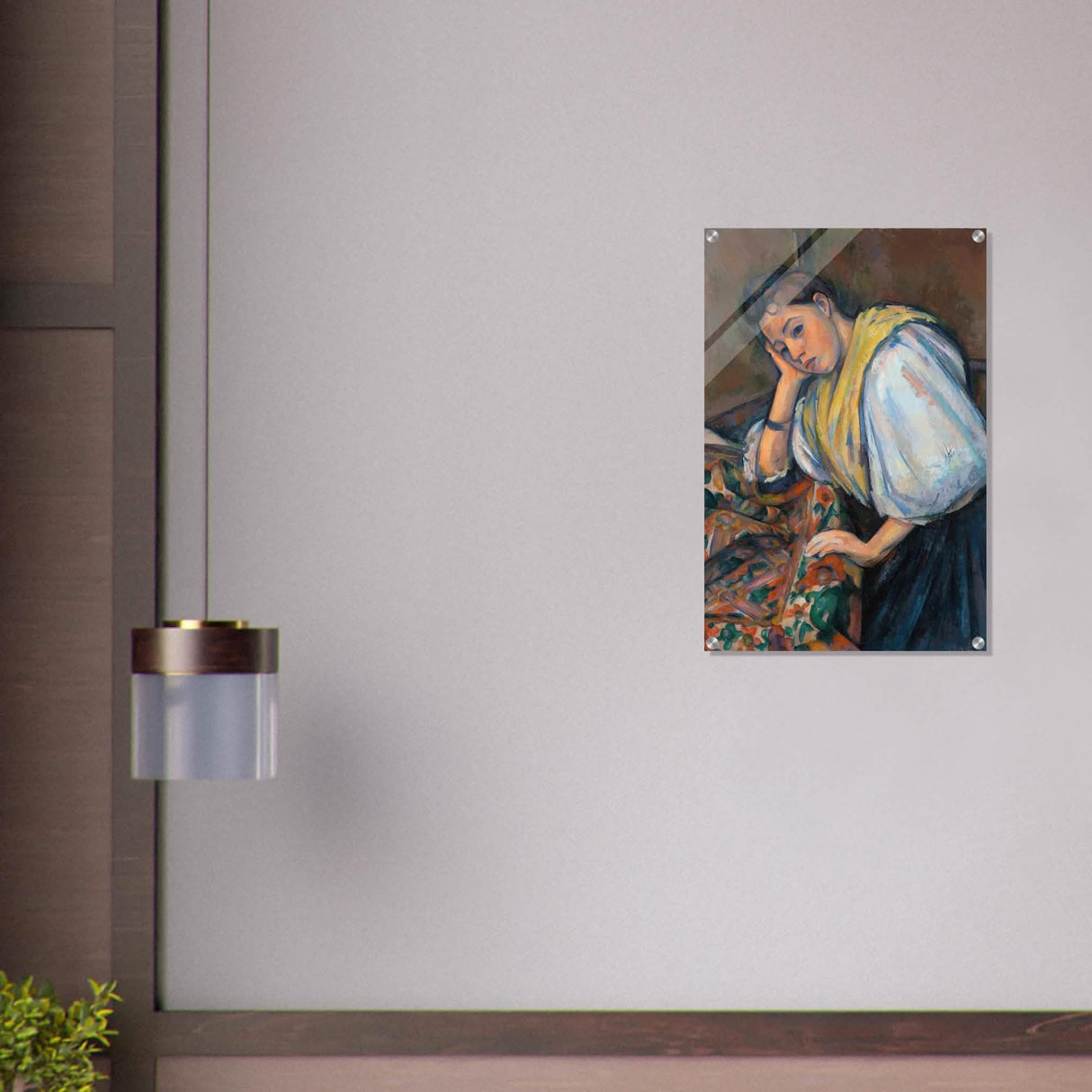 Young Italian Woman at a Table by Paul Cézanne 1895 - Acrylic Print - 50x75 cm / 20x30″ -