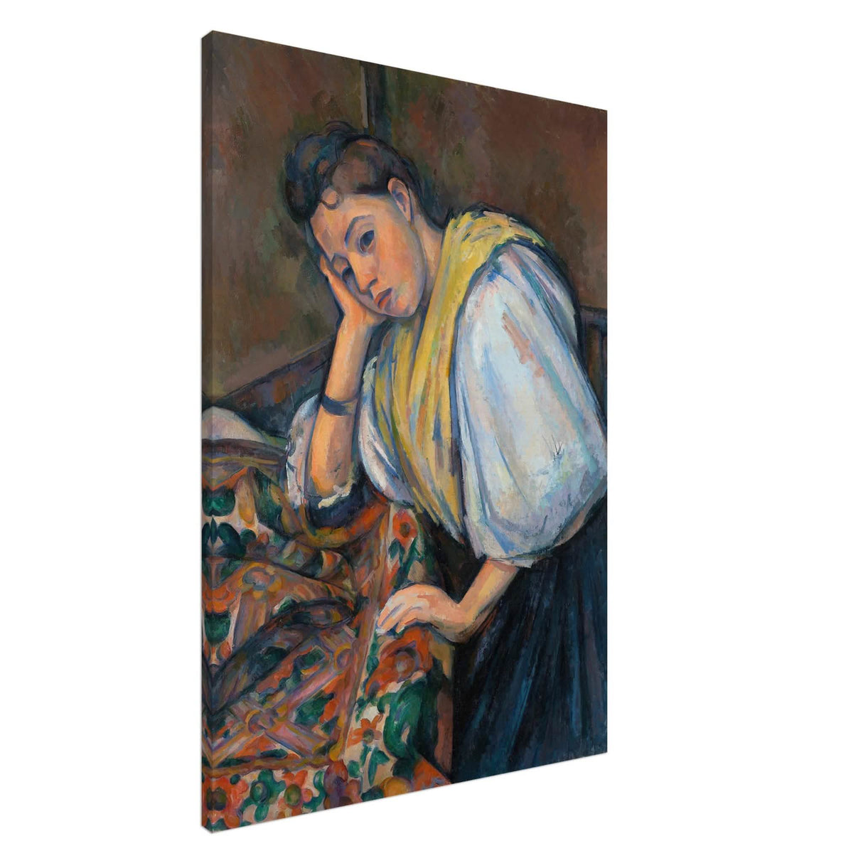 Young Italian Woman at a Table by Paul Cézanne 1895 - Canvas - 70x100 cm / 28x40″ - Slim