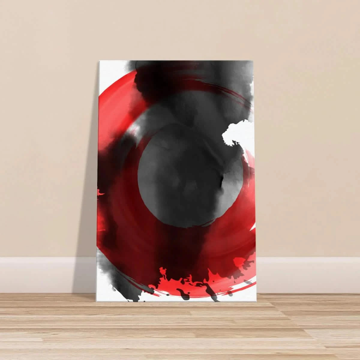 Zen Chaos – Abstract Ink Wash Art Print - Brushed Aluminum Print - 20x30 cm / 8x12″ -