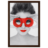 through crimson eyes monochrome glamour pop wall art print60x90 cm / 24x36″Wood Prints