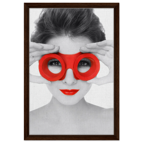 through crimson eyes monochrome glamour pop wall art print60x90 cm / 24x36″Wood Prints