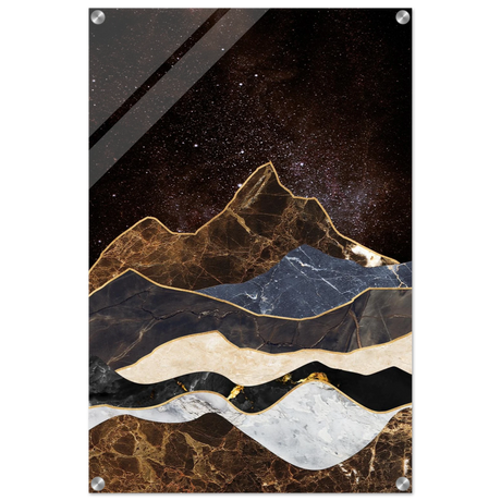 celestial ridges marbled mountain majesty wall art print30x45 cm / 12x18″Framed Canvas