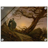 two men contemplating the moon by caspar david friedrich romantic landscape wall art print40x50 cm / 16x20″Fine Art Poster