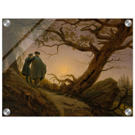 two men contemplating the moon by caspar david friedrich romantic landscape wall art print40x50 cm / 16x20″Fine Art Poster