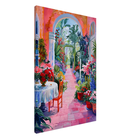 garden of morning light blooming terrace escape wall art print50x75 cm / 20x30″Canvas