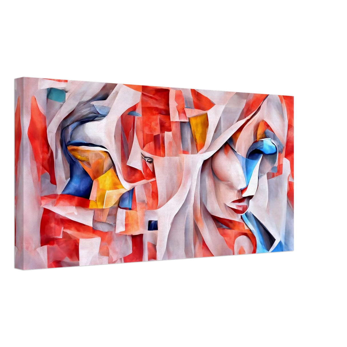 Chromatic Faces â€“ Modern Abstract Cubist Art Print50x100 cm / 20x40â€³