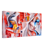 Chromatic Faces â€“ Modern Abstract Cubist Art Print50x100 cm / 20x40â€³