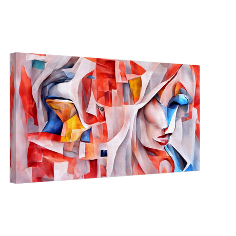 Chromatic Faces â€“ Modern Abstract Cubist Art Print50x100 cm / 20x40â€³