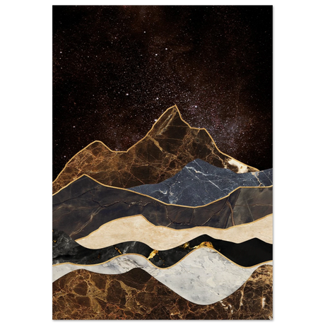 celestial ridges marbled mountain majesty wall art print50x75 cm / 20x30″Brushed Aluminum Print