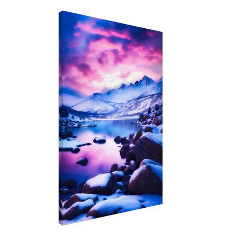 twilight serenity snowy mountain lake at sunset wall art print30x45 cm / 12x18″Wood Prints