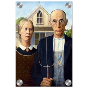 American Gothic by Grant Wood â€“ Iconic American Regionalism Art PrintWood Prints20x30 cm / 8x12â€³