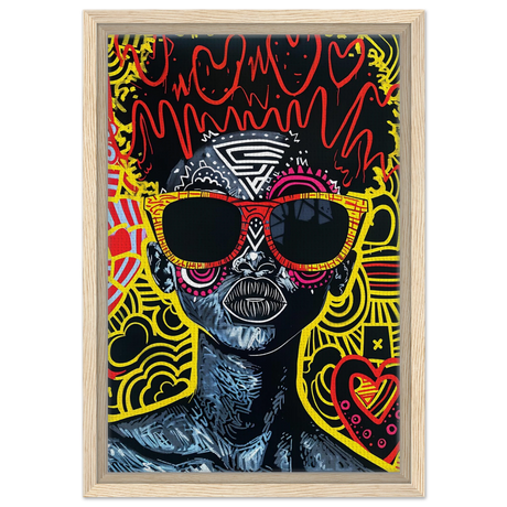 electric royalty afro futurist pop expression wall art print70x100 cm / 28x40″Canvas