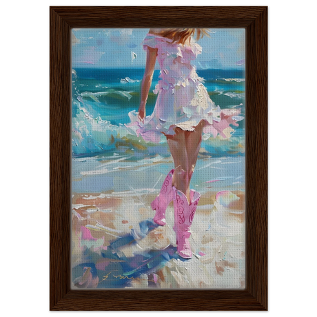 seaside sass pink boots ocean breeze wall art print70x100 cm / 28x40″Aluminum Print