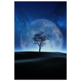 lunar silence a moonlit whisper in the night dreamy digital fantasy landscape wall art print40x60 cm / 16x24″Wood Prints