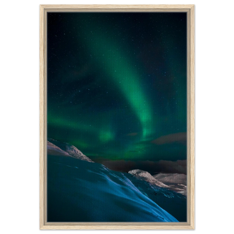 celestial veil dancing lights over arctic silence fine art photography northern lights wall art print30x45 cm / 12x18″Wood Prints