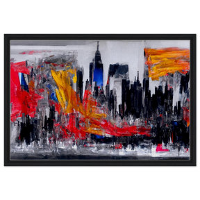 Urban Inferno â€“ Abstract Cityscape Wall Art PrintFramed Canvas30x45 cm / 12x18â€³