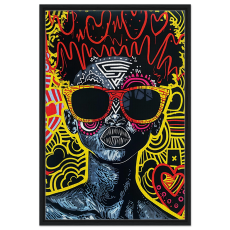 electric royalty afro futurist pop expression wall art print60x90 cm / 24x36″Aluminum Print