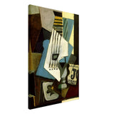 nature morte guitar newspaper glass and ace of clubs by pablo picasso 1914