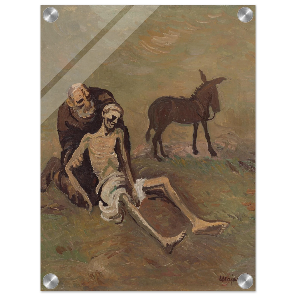The Good Samaritan by CypriÃ¡n MajernÃ­k â€“ Expressionist Biblical Wall Art PrintAcrylic Print70x100 cm / 28x40â€³