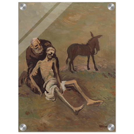 The Good Samaritan by CypriÃ¡n MajernÃ­k â€“ Expressionist Biblical Wall Art PrintAcrylic Print70x100 cm / 28x40â€³
