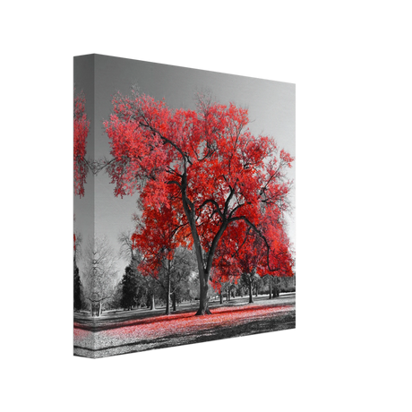 crimson crown monochrome autumn elegance wall art print40x40 cm / 16x16″Canvas