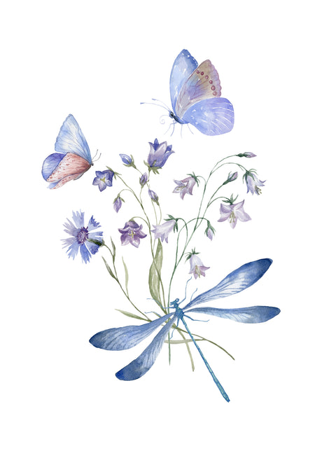 blue breeze wings v02 watercolor butterfly elegance wall art print 6 design optionsDesign Option 130x45 cm / 12x18"