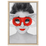 through crimson eyes monochrome glamour pop wall art print20x30 cm / 8x12″Wood Prints