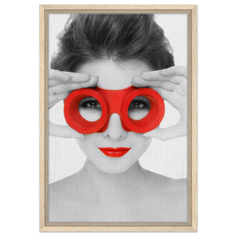 through crimson eyes monochrome glamour pop wall art print20x30 cm / 8x12″Wood Prints