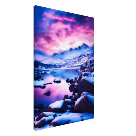 twilight serenity snowy mountain lake at sunset wall art print20x30 cm / 8x12″Acrylic Print