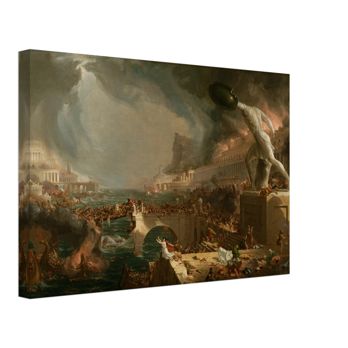 the course of empire destruction by thomas cole classic historical art print40x60 cm / 16x24″Canvas