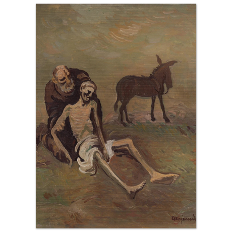 The Good Samaritan by CypriÃ¡n MajernÃ­k â€“ Expressionist Biblical Wall Art PrintCanvas20x30 cm / 8x12â€³