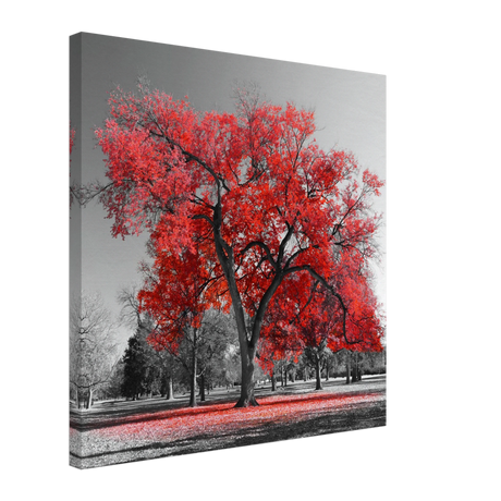 crimson crown monochrome autumn elegance wall art print60x60 cm / 24x24″Framed Canvas