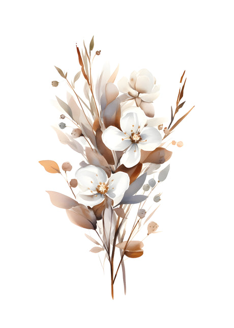whispers of petals elegant botanical minimalism wall art print 6 design options  1Design Option 130x45 cm / 12x18"