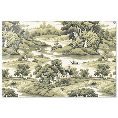 whispers of the countryside vintage scenic wall art print40x60 cm / 16x24″Framed Canvas