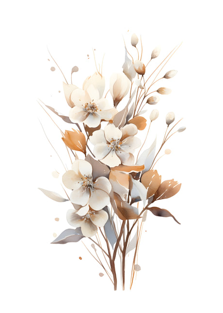 whispers of petals elegant botanical minimalism wall art print 6 design options  1Design Option 130x45 cm / 12x18"