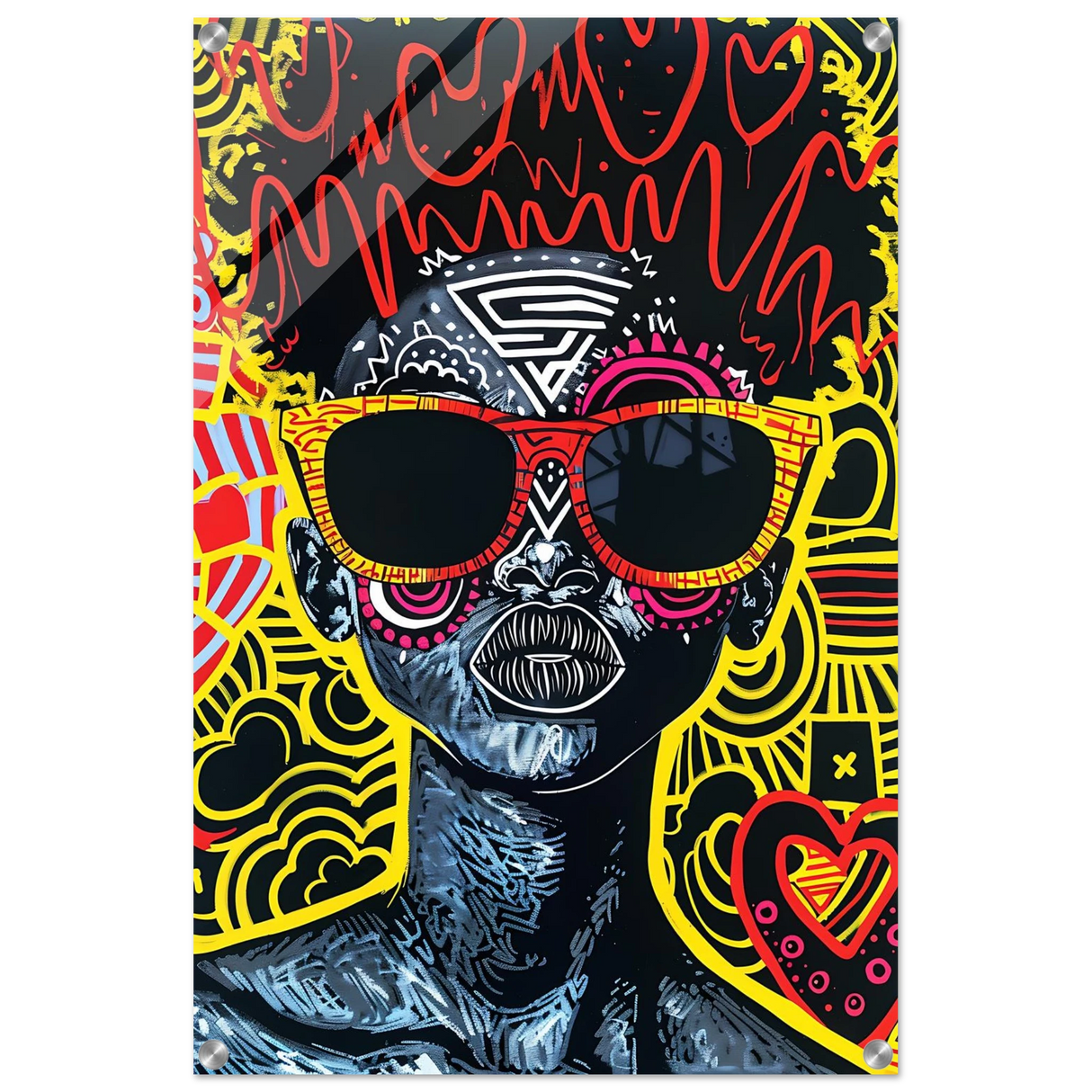electric royalty afro futurist pop expression wall art print60x90 cm / 24x36″Wood Prints