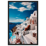 santorini serenity dreamy greek island wall art print20x30 cm / 8x12″Framed Canvas