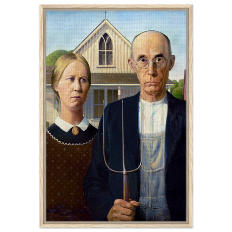 American Gothic by Grant Wood â€“ Iconic American Regionalism Art PrintAcrylic Print60x90 cm / 24x36â€³