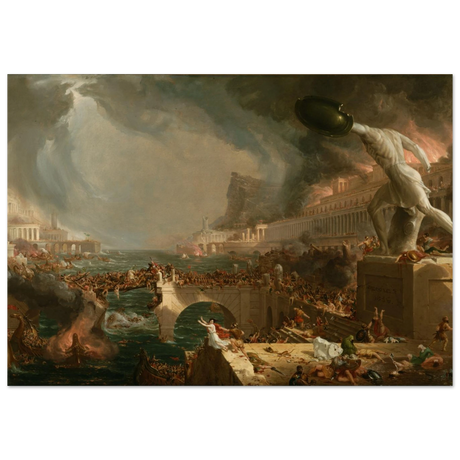 the course of empire destruction by thomas cole classic historical art print20x30 cm / 8x12″Aluminum Print