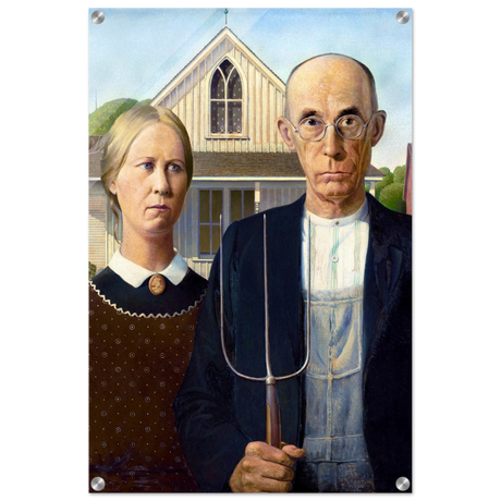 American Gothic by Grant Wood â€“ Iconic American Regionalism Art PrintAcrylic Print30x45 cm / 12x18â€³