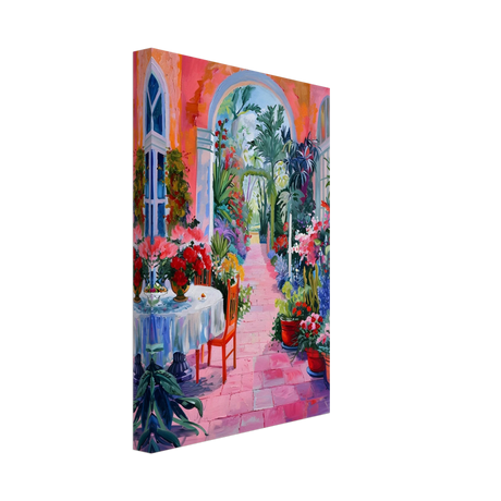 garden of morning light blooming terrace escape wall art print20x30 cm / 8x12″Aluminum Print