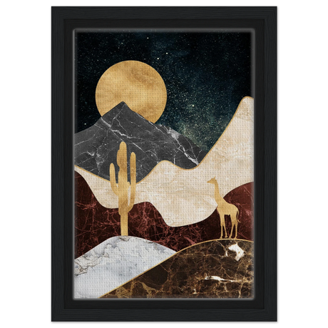 golden horizon safari abstract wilderness in luxe texture wall art print40x60 cm / 16x24″Wood Prints