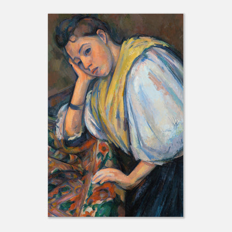 young italian woman at a table by paul cezanne 1895