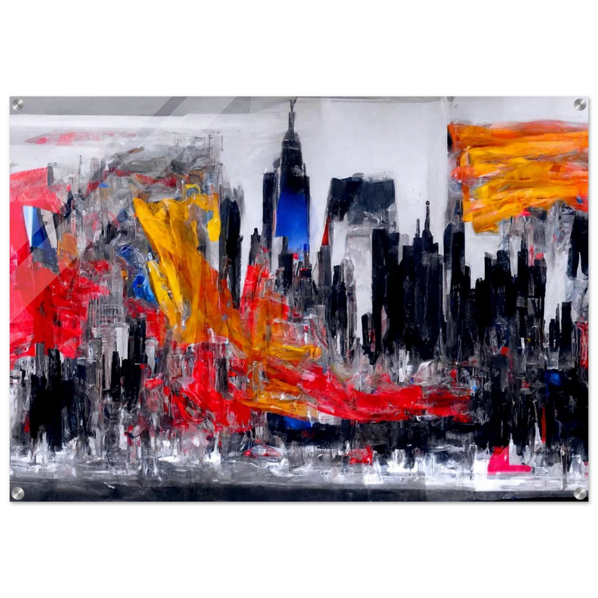 Urban Inferno â€“ Abstract Cityscape Wall Art PrintAluminum Print40x60 cm / 16x24â€³